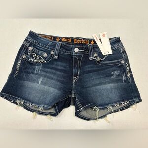 Rock Revival Erin denim jeans shorts size 31 with 3.5” inseam NWT